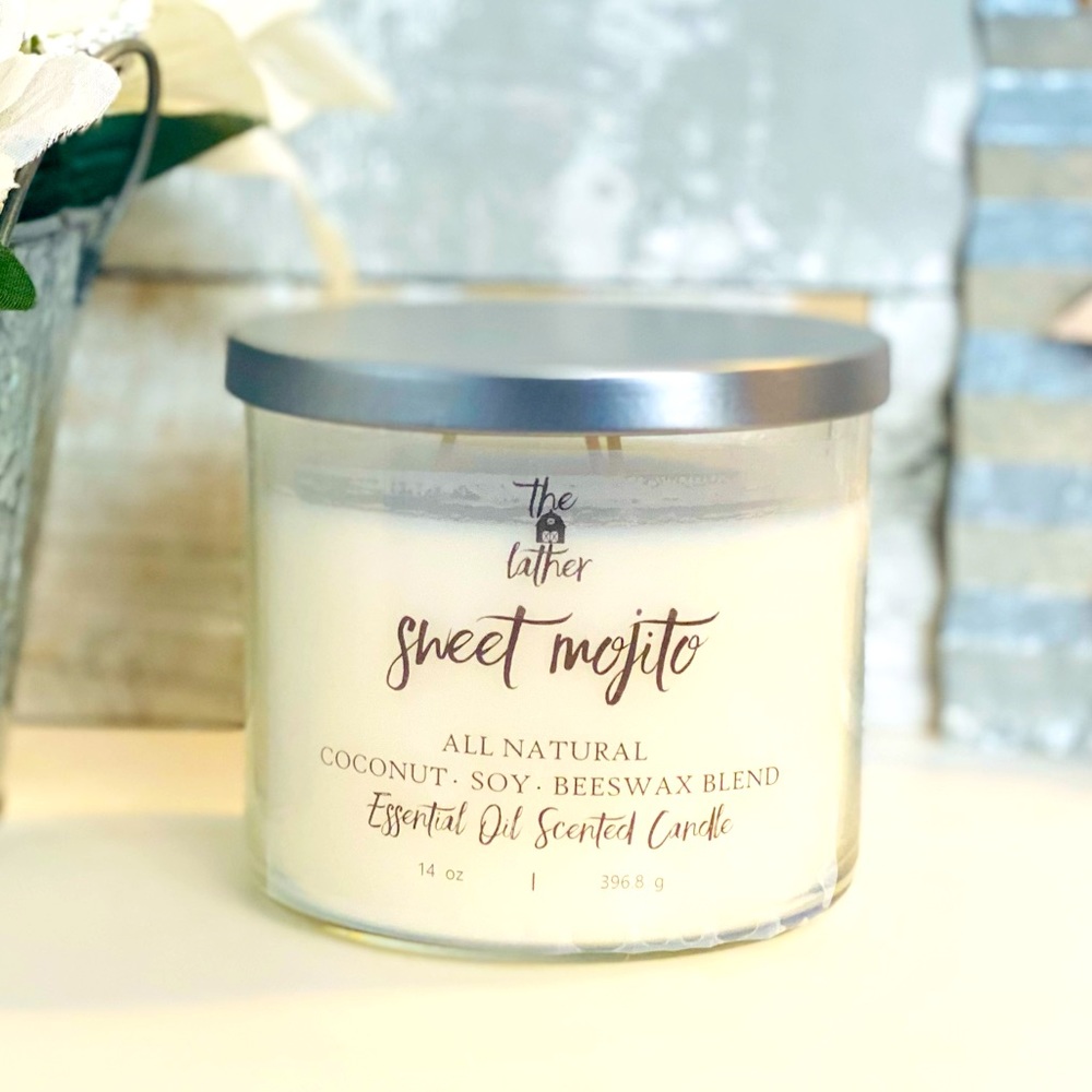 Sweet Mojito E-Oil Scented Beeswax Blend Candle